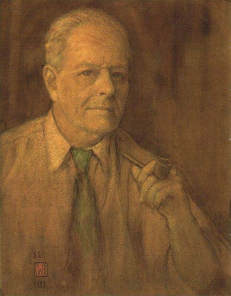 Watercolor self-portrait of Charles W. Bartlett, 1933, private collection